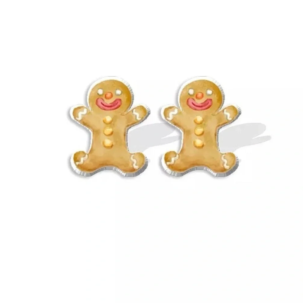Gingerbread Man Studs - Sweet Holiday Cheer! 🎄NWT Christmas Stud Earrings